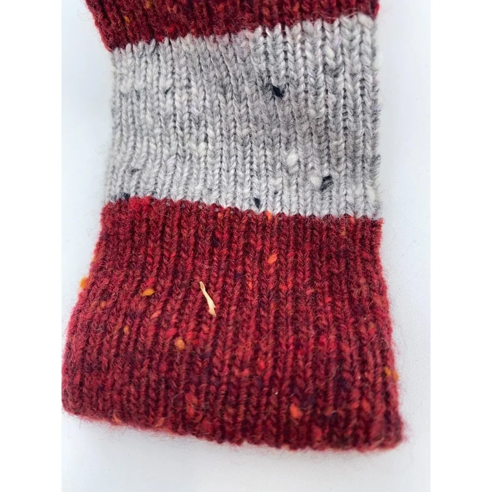 Eton Tie Mens Skinny Slim Red Gray Striped Wool Blend Professional Necktie